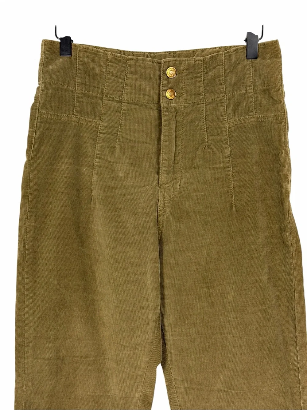 Free People We The Free Jayde Cord Flare Pants High Rise Olive Green Size 29 - Picture 3 of 11